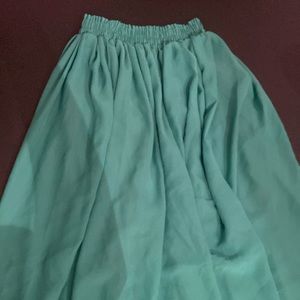 Long green skirt